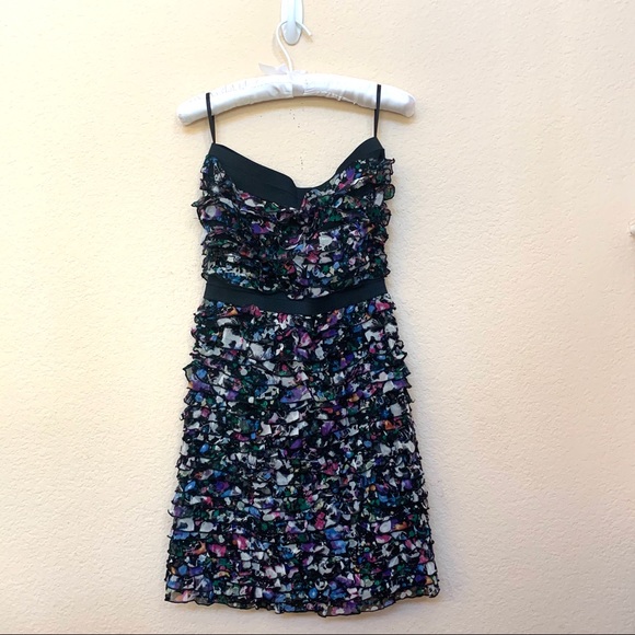 Diane Von Furstenberg Purple Black Strapless Dress - Picture 5 of 11